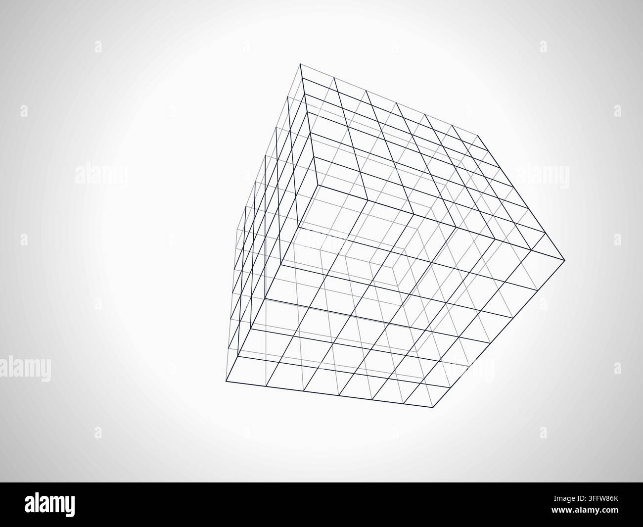 Wire Cube vector background with balanced copy space for microstock and commercial design projects. Stock Vector