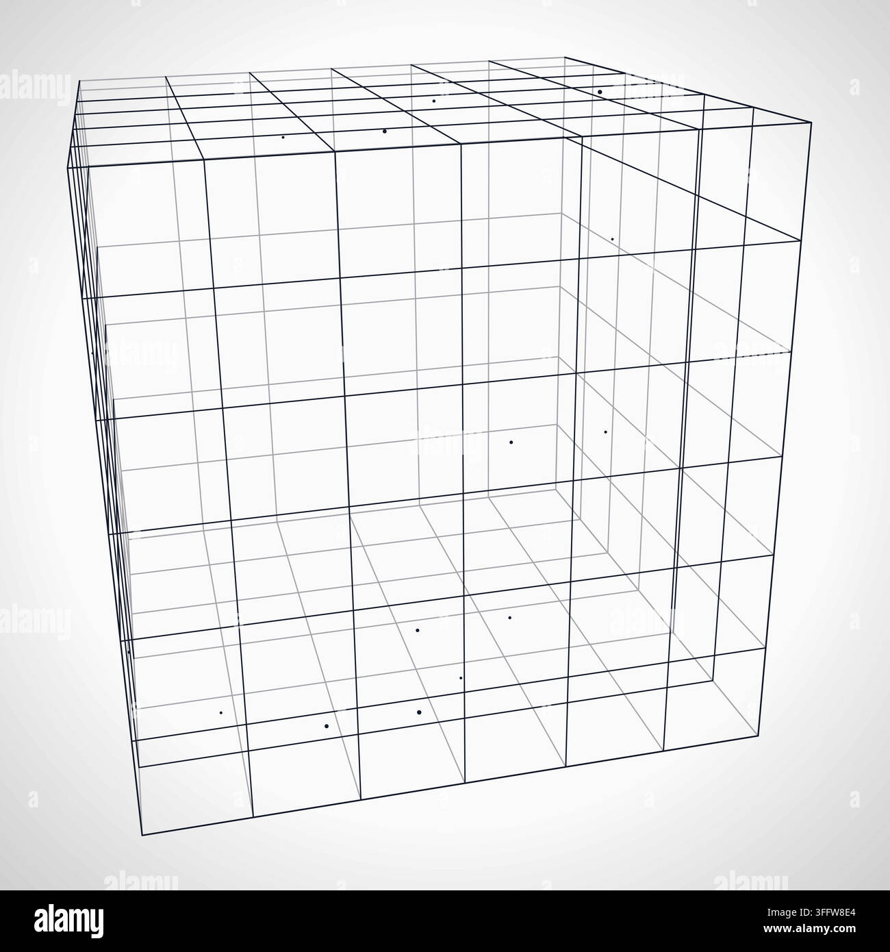 Wire Cube vector background with clean editable vector shapes for microstock and commercial design projects. Stock Vector