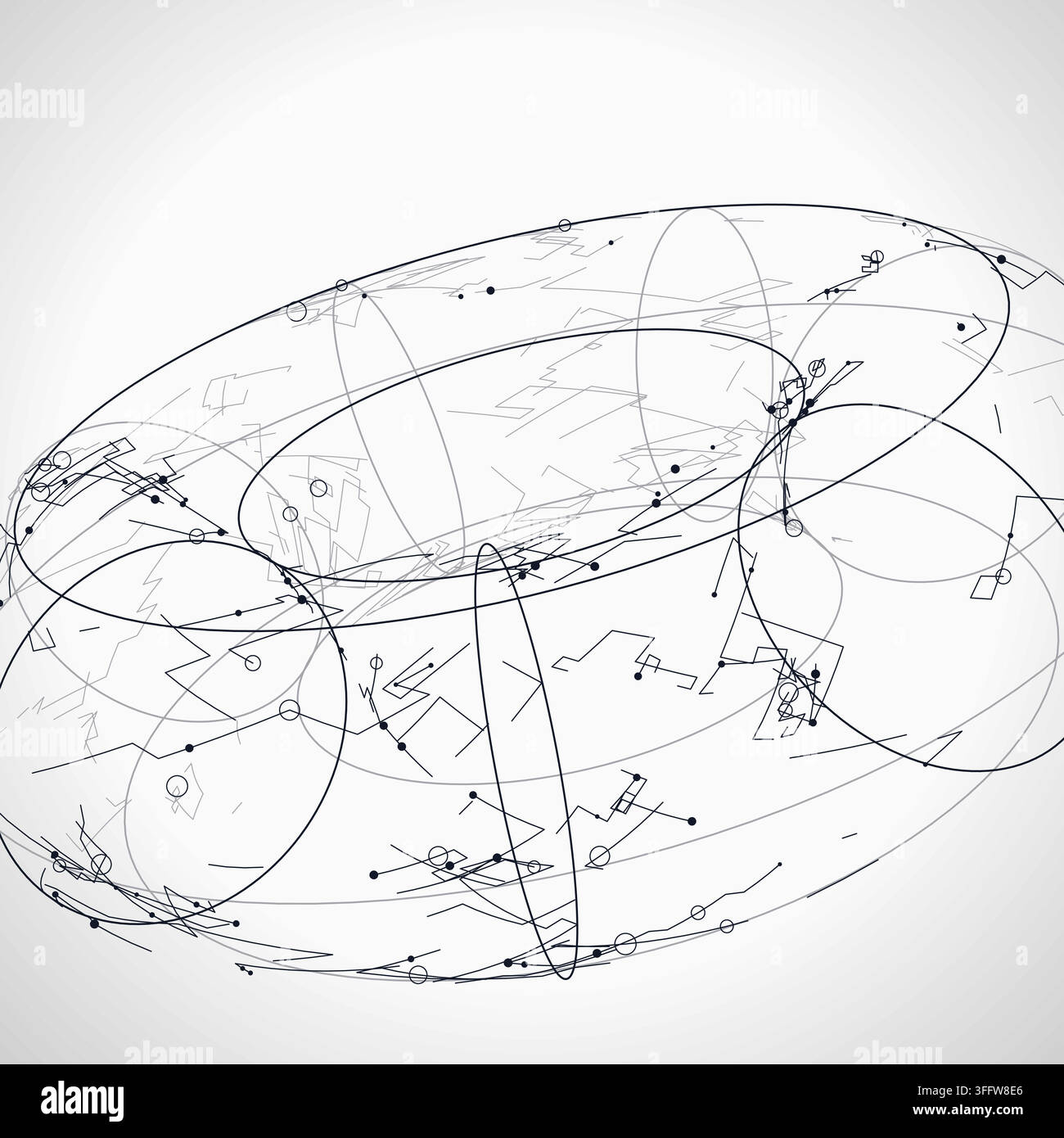 Wire Torus vector background with balanced copy space for microstock and commercial design projects. Stock Vector