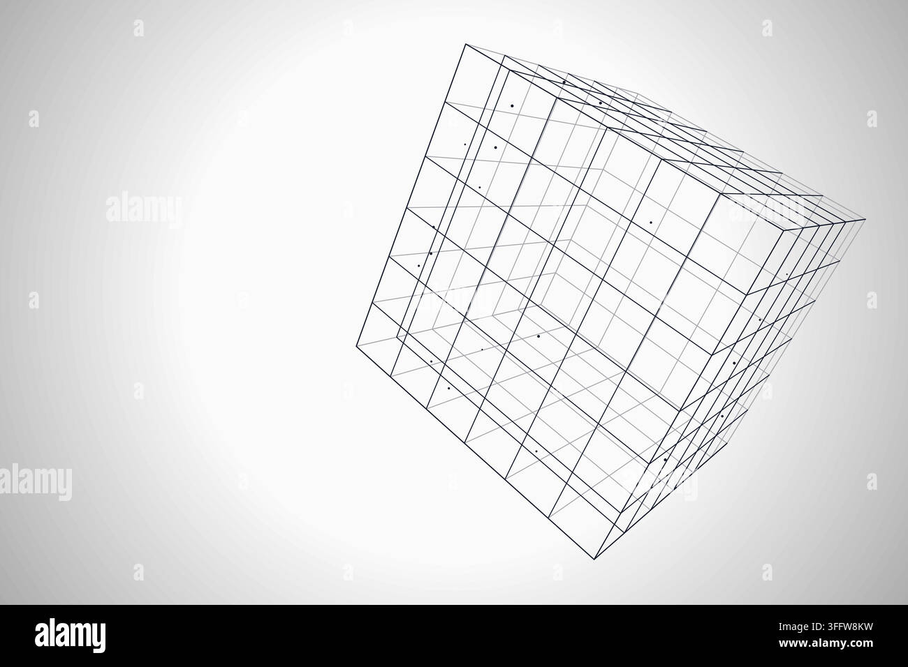 Wire Cube vector background with clean editable vector shapes for microstock and commercial design projects. Stock Vector