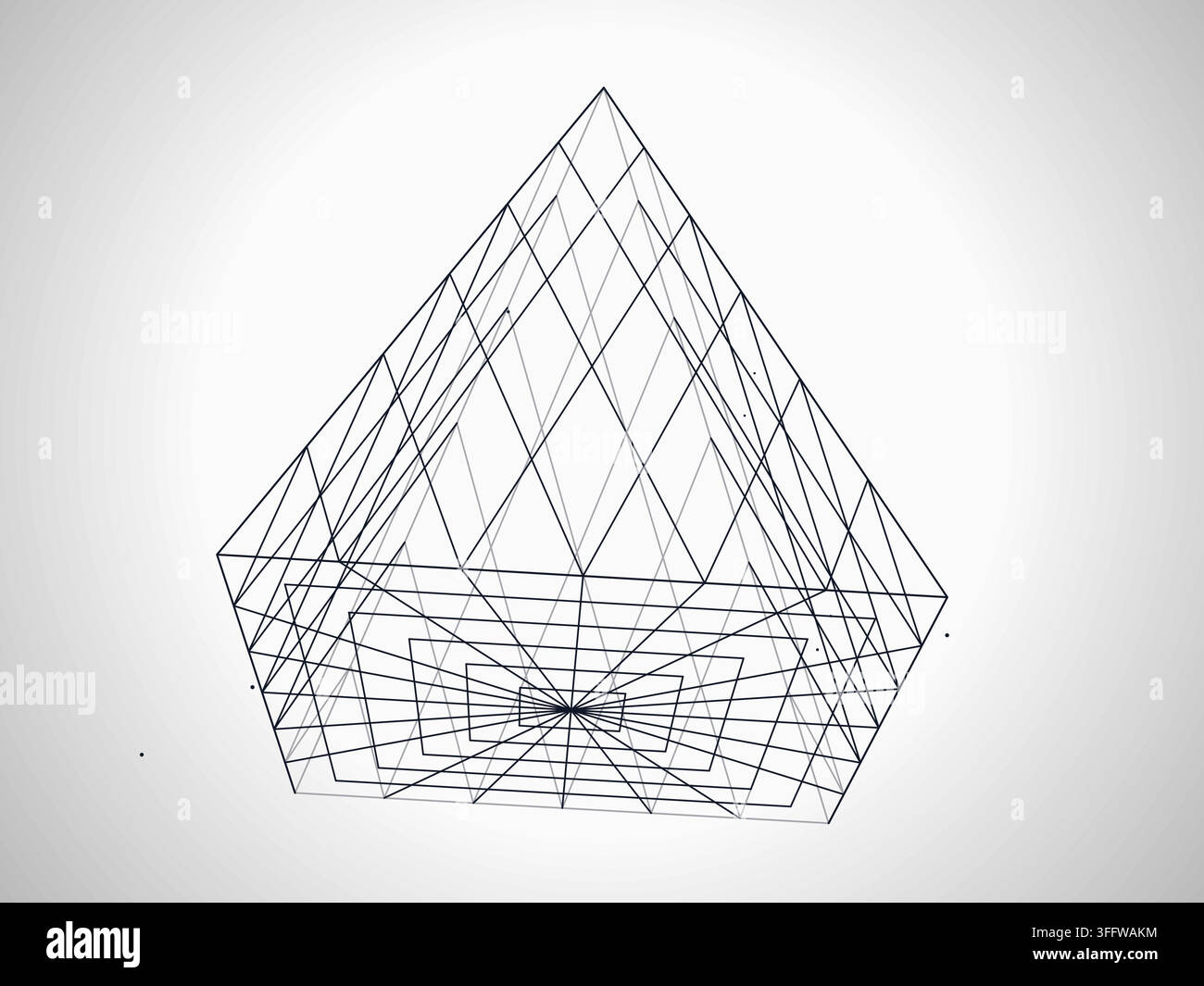 Wire Pyramid vector background with crisp scalable linework for microstock and commercial design projects. Stock Vector