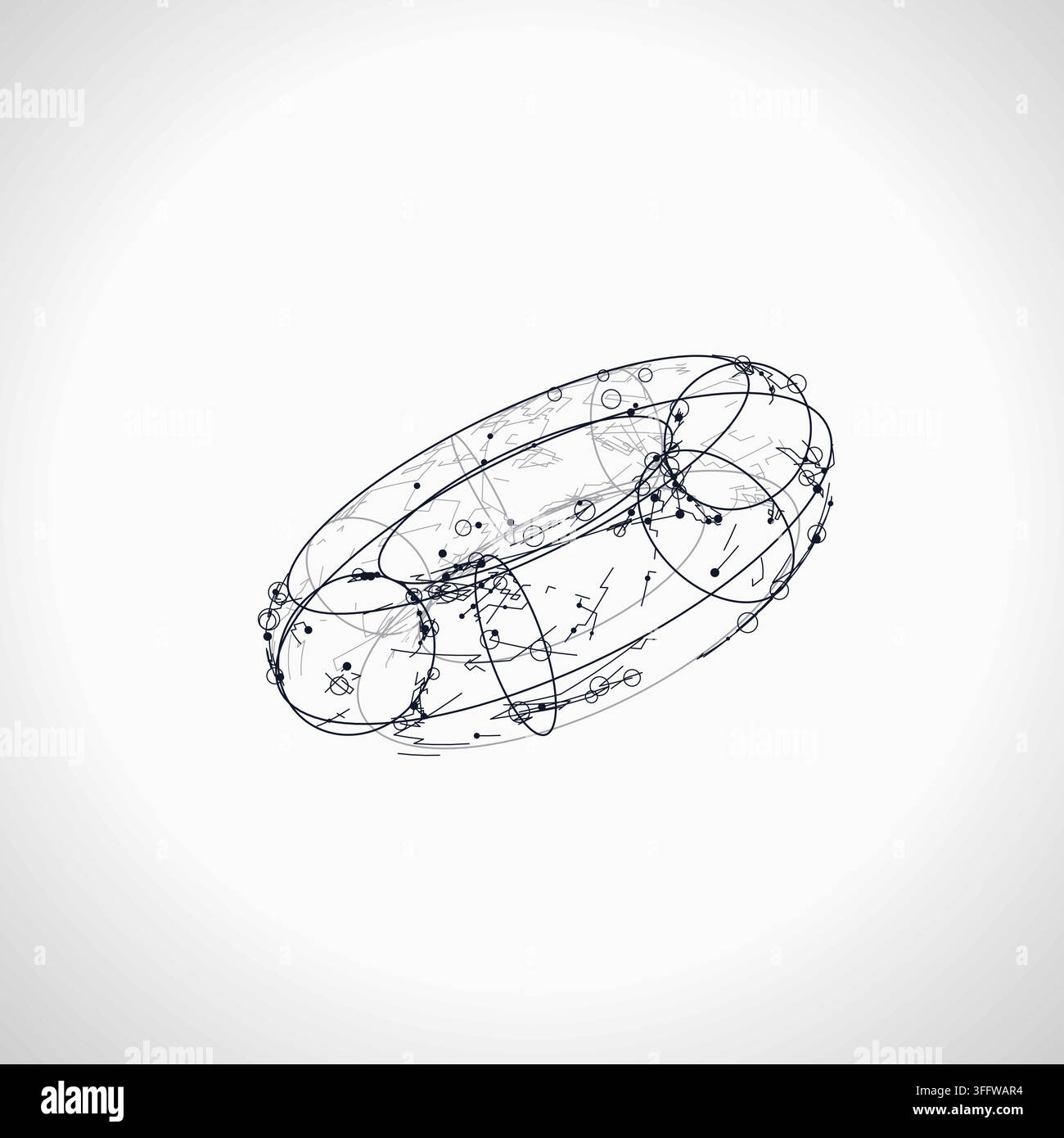 Wire Torus vector background with minimal abstract composition for microstock and commercial design projects. Stock Vector