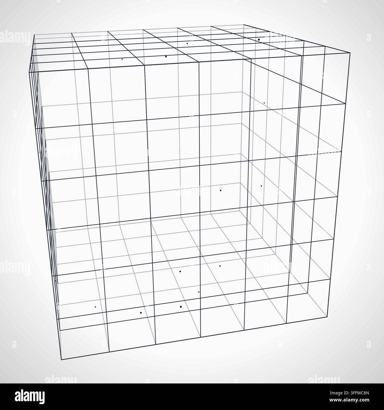 Wire Cube vector background with clean editable vector shapes for microstock and commercial design projects. Stock Vector