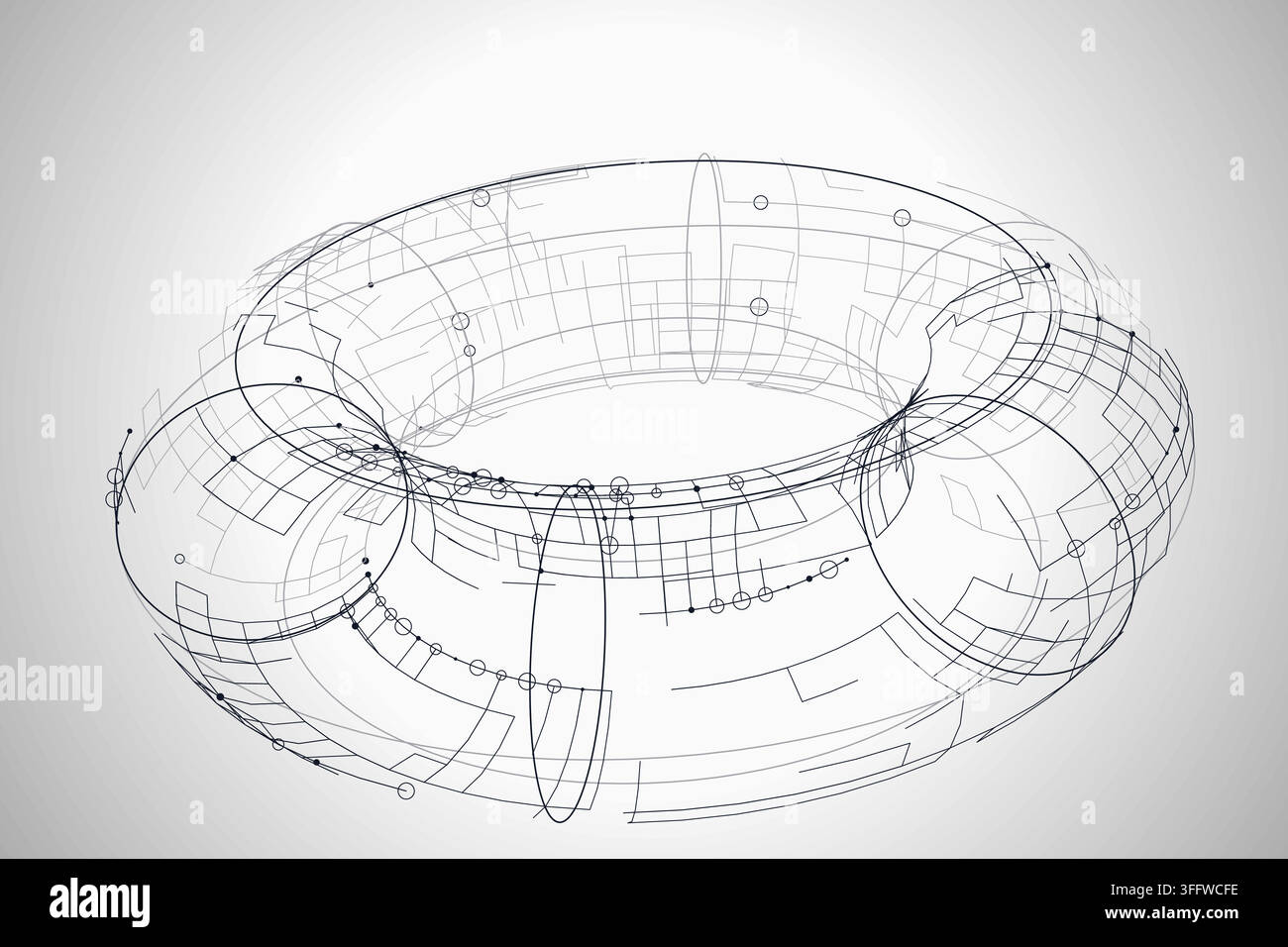 Wire Torus vector background with clean editable vector shapes for microstock and commercial design projects. Stock Vector
