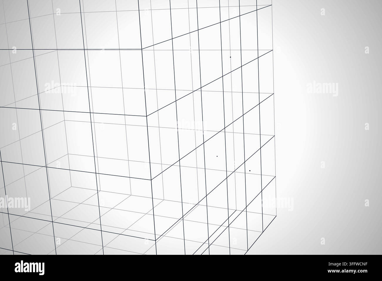 Decorative wire cube illustration for creative templates, creative layouts, and modern visual branding. Stock Vector