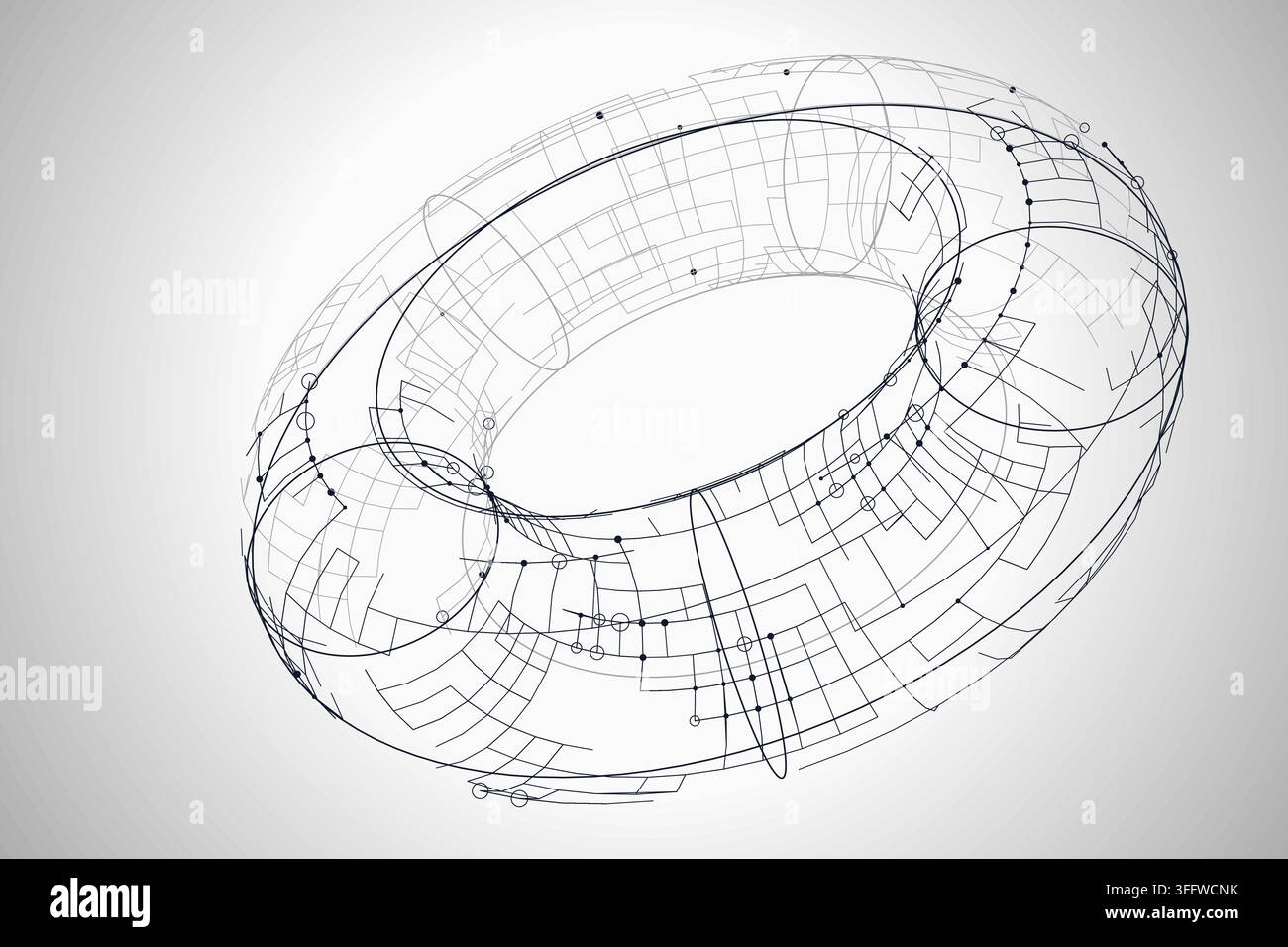 Wire Torus vector background with balanced copy space for microstock and commercial design projects. Stock Vector