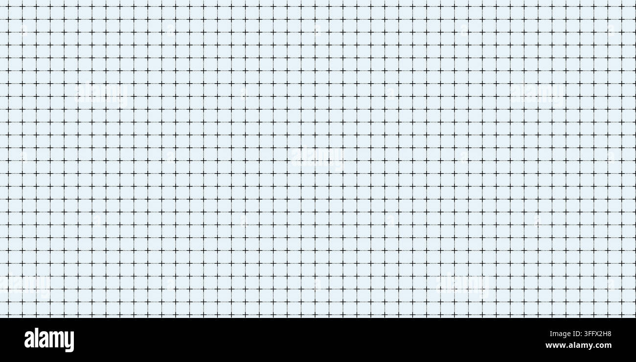 Blue squares and lines grid texture on white background. FUI science grid backdrop. Math or technological notebook blank sheet. Vector flat Stock Vector