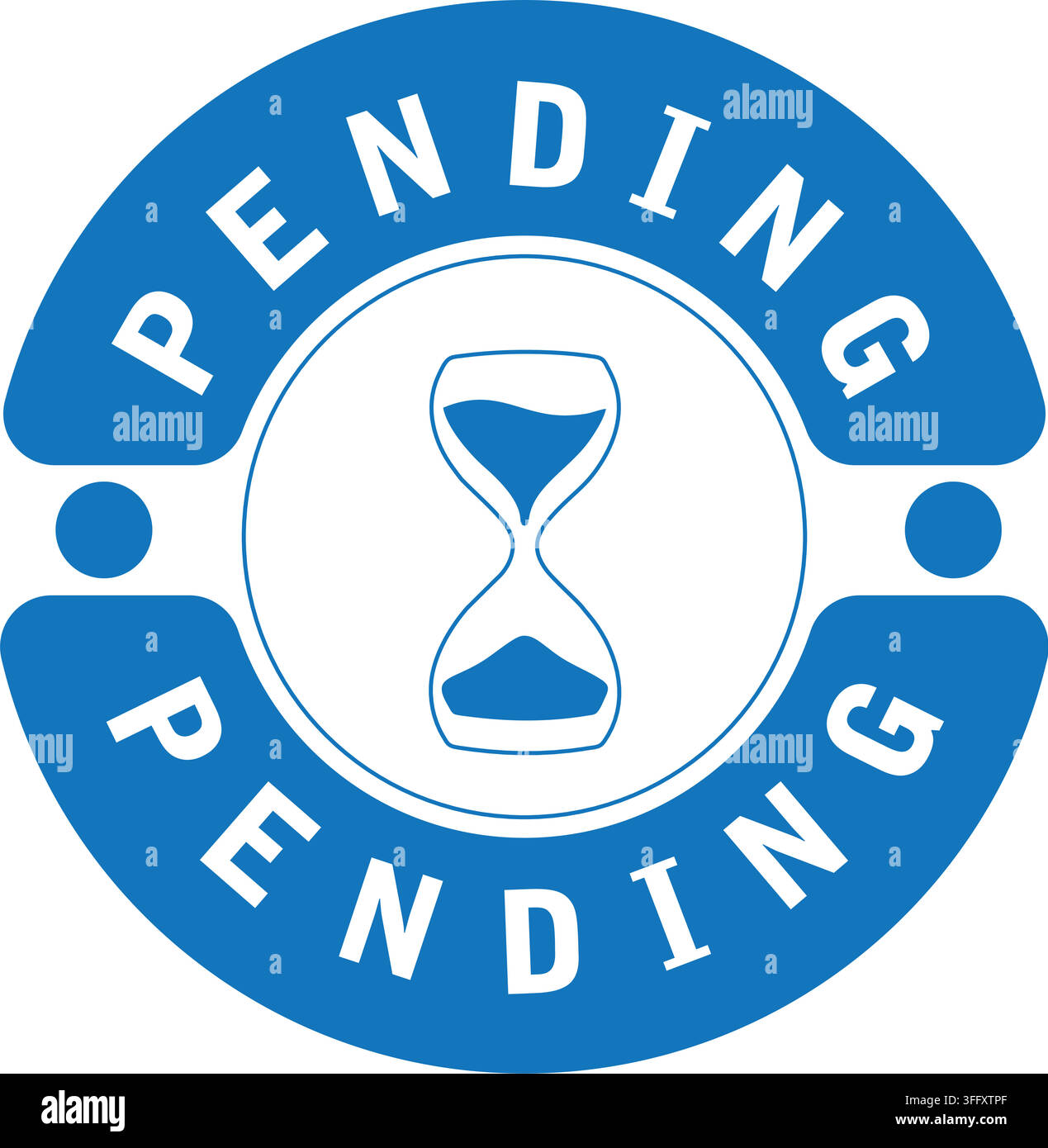 Pending Payment Icon with Hourglass Symbol and Circular Loading Design Stock Vector