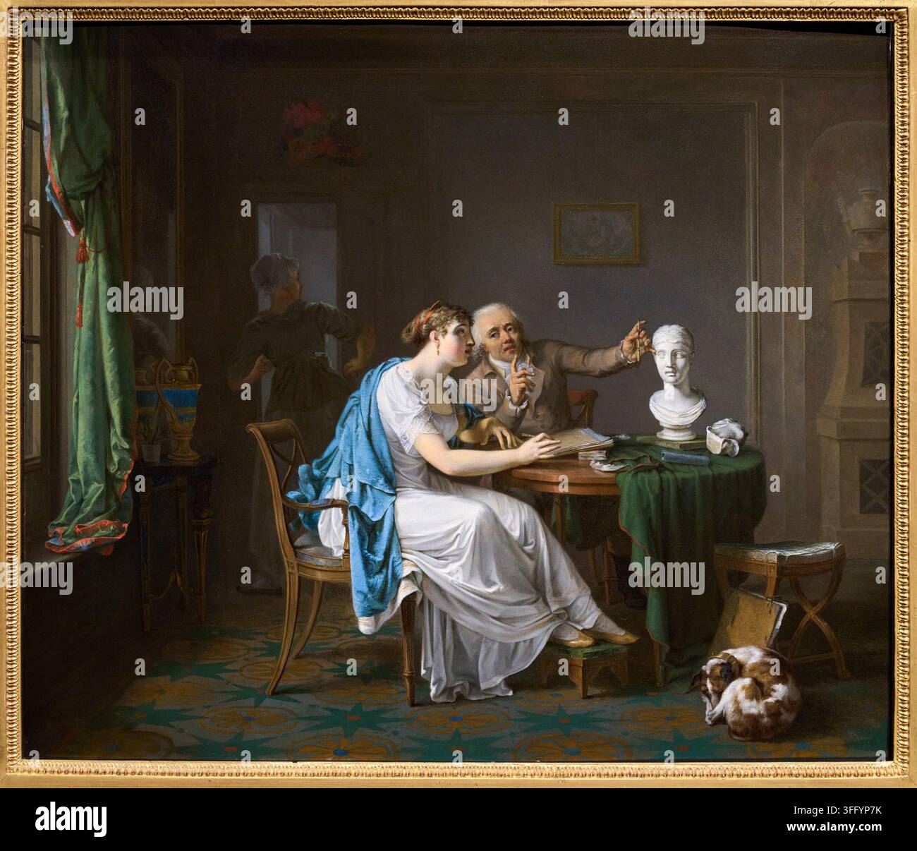 The Drawing Lesson, 1808, Louis Moritz (1773-1850), Rijksmuseum, Amsterdam, Netherlands Stock Photo