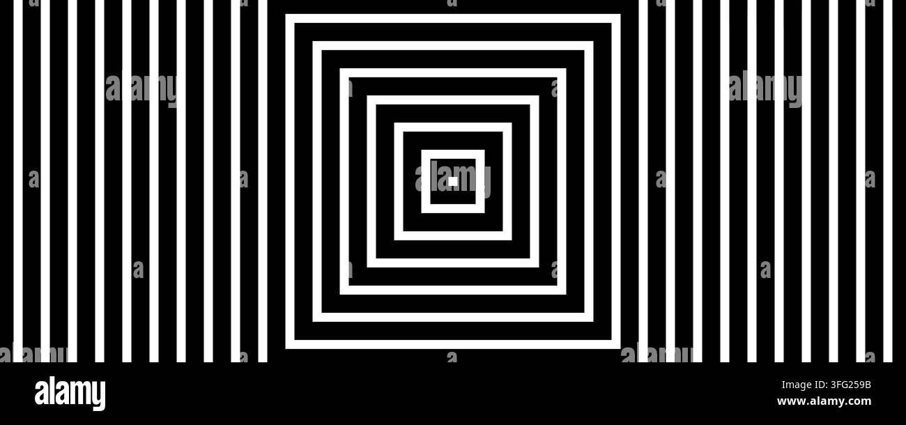 Abstract art background with nested square lines. Stock Vector