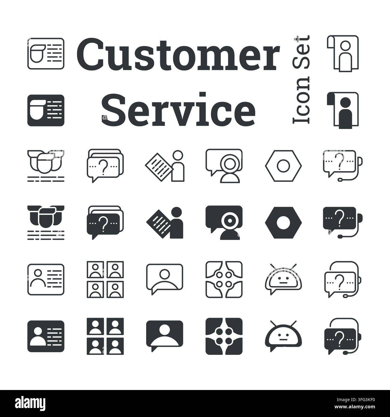 Customer Service Essentials: Icon Set Stock Vector