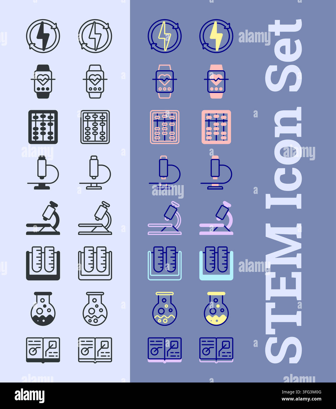 Innovative Ideas: STEM Icon Set Stock Vector
