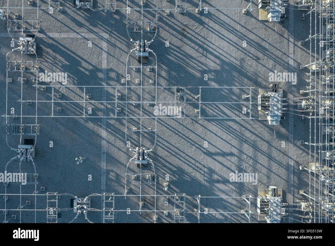 Electrical Substation  for Data Center Used by Large Technology Stock Photo