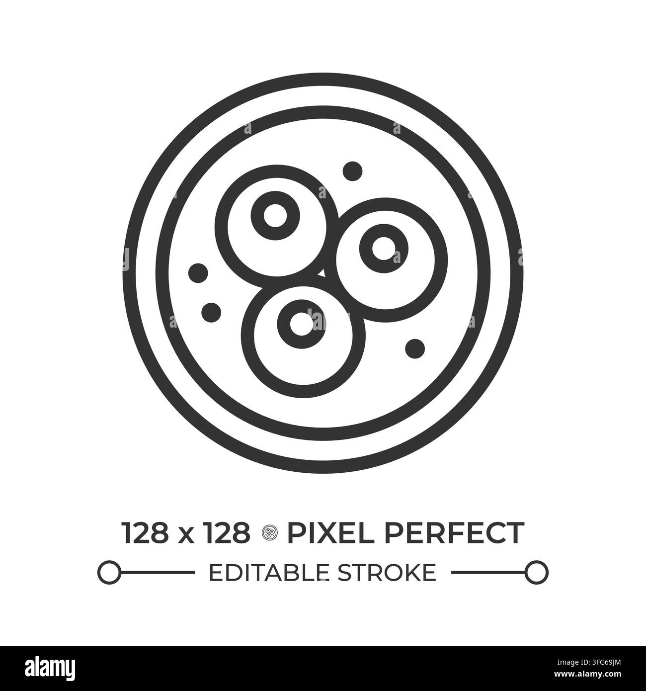 Stem cell pixel perfect simple line icon Stock Vector