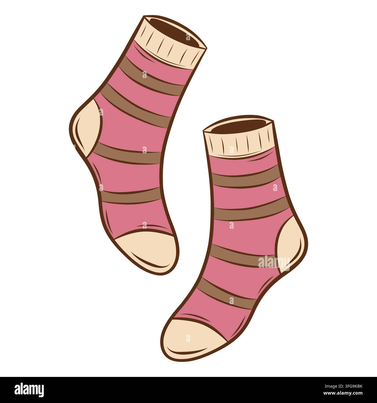 Vector illustration of striped winter socks Stock Vector