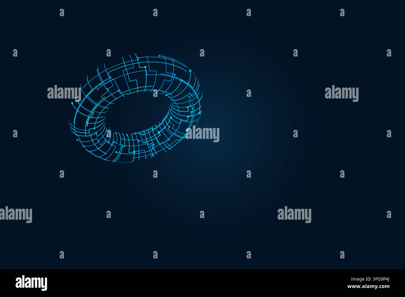 Wire Torus vector background with balanced copy space for microstock and commercial design projects. Stock Vector