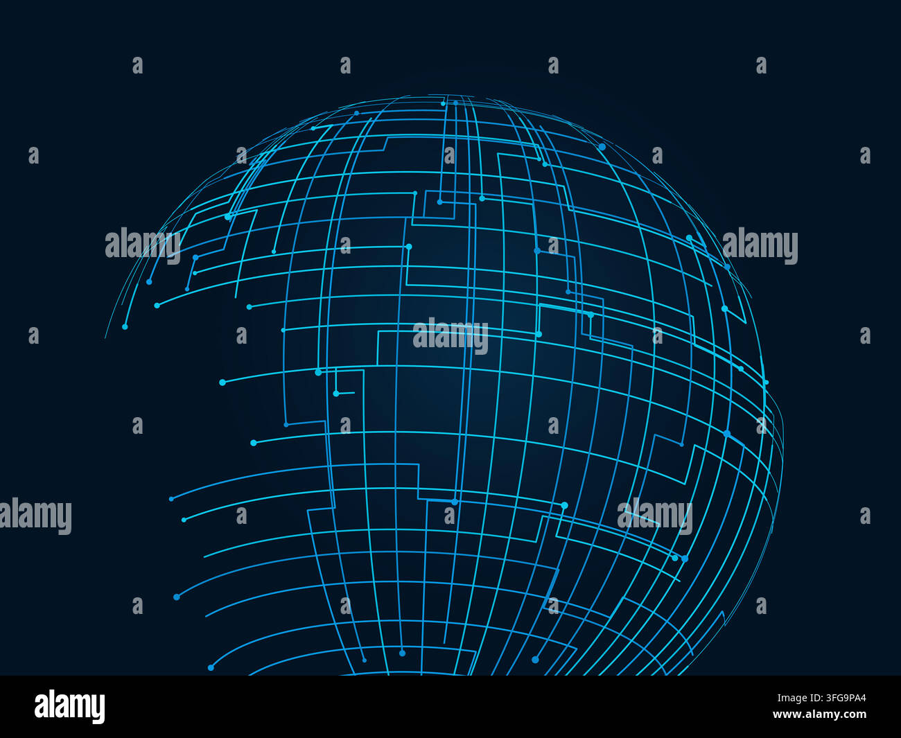 Tech Globe vector background with crisp scalable linework for microstock and commercial design projects. Stock Vector