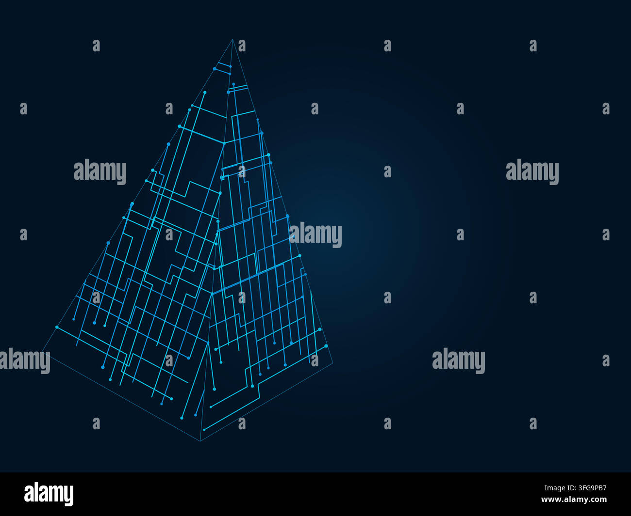 Wire Pyramid vector background with minimal abstract composition for microstock and commercial design projects. Stock Vector