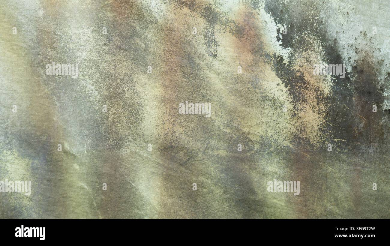Abstract Green Moss Texture On Old Weathered Concrete Wall Surface Stock Photo