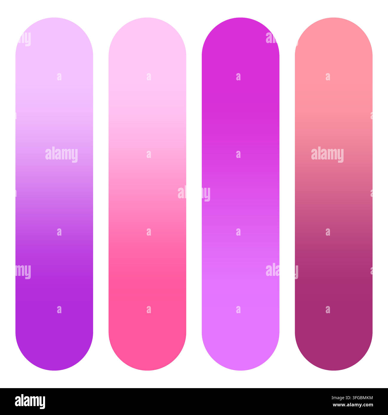 Abstract pink magenta gradient vertical bar palette vector shape Stock Vector