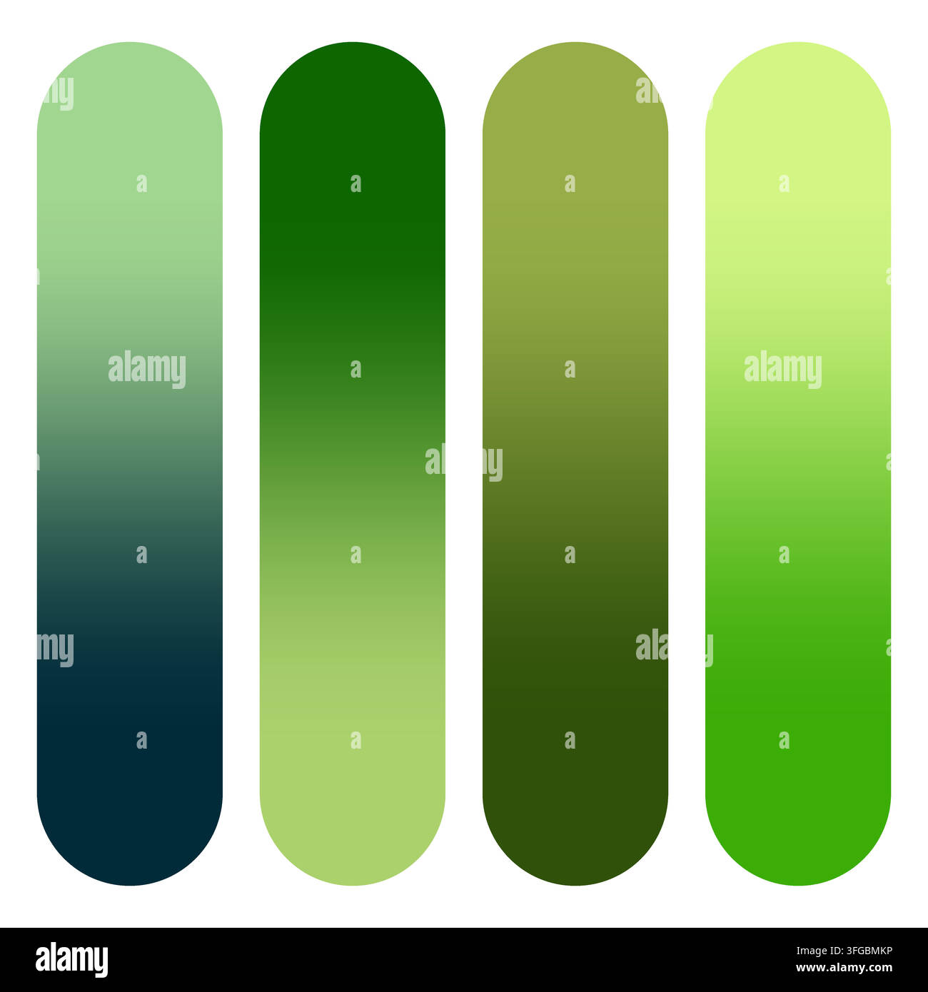 Abstract green gradient vertical bar palette vector shape Stock Vector