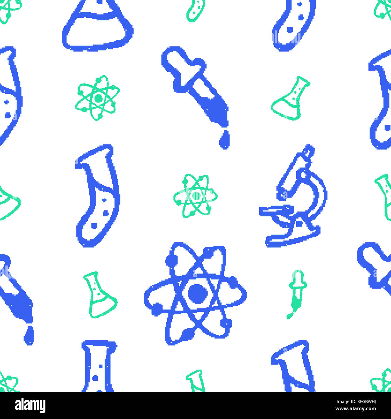 Laboratory Equipment Seamless Pattern. Vector seamless pattern illustration Stock Vector