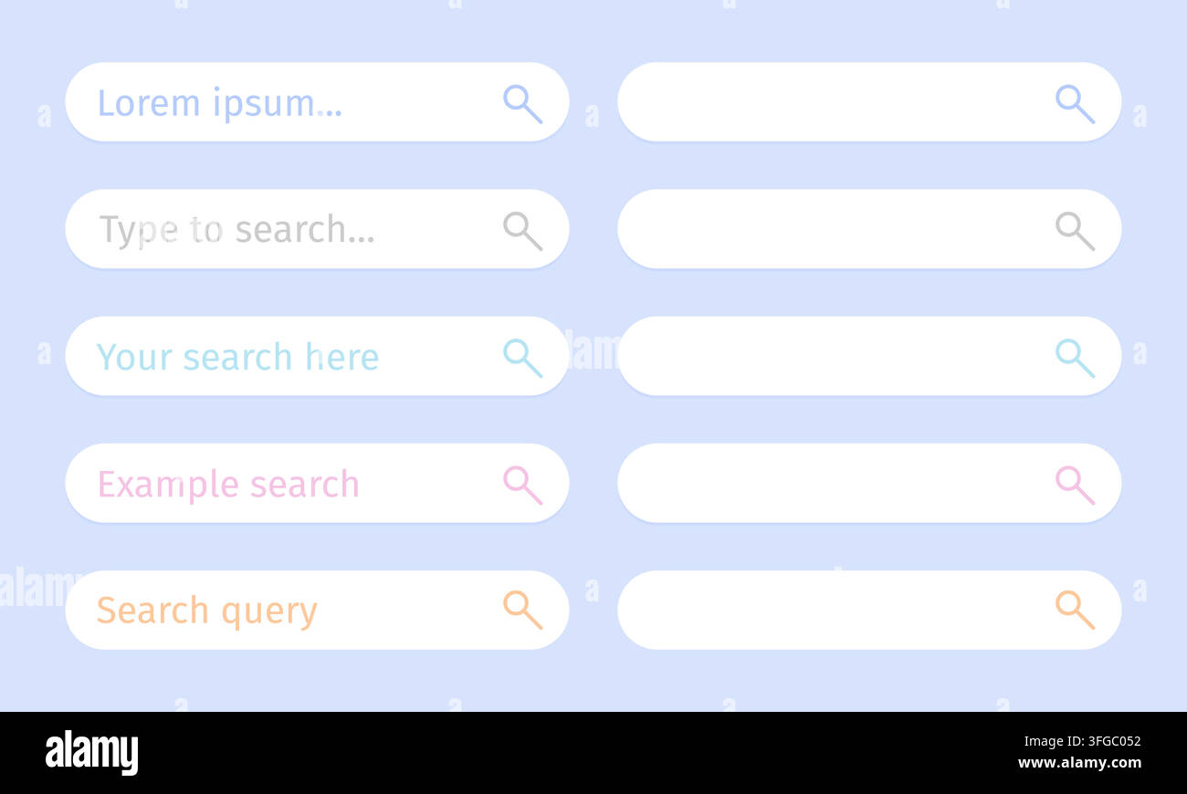 Search Bar UI Set Modern Address Field Template Vector Stock Vector