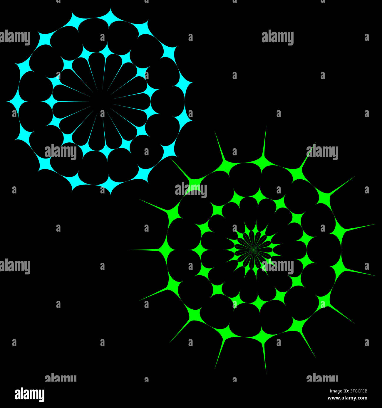 Geometric spirograph star sparkle mandala set with colorful vector shape. eps 10. Stock Vector