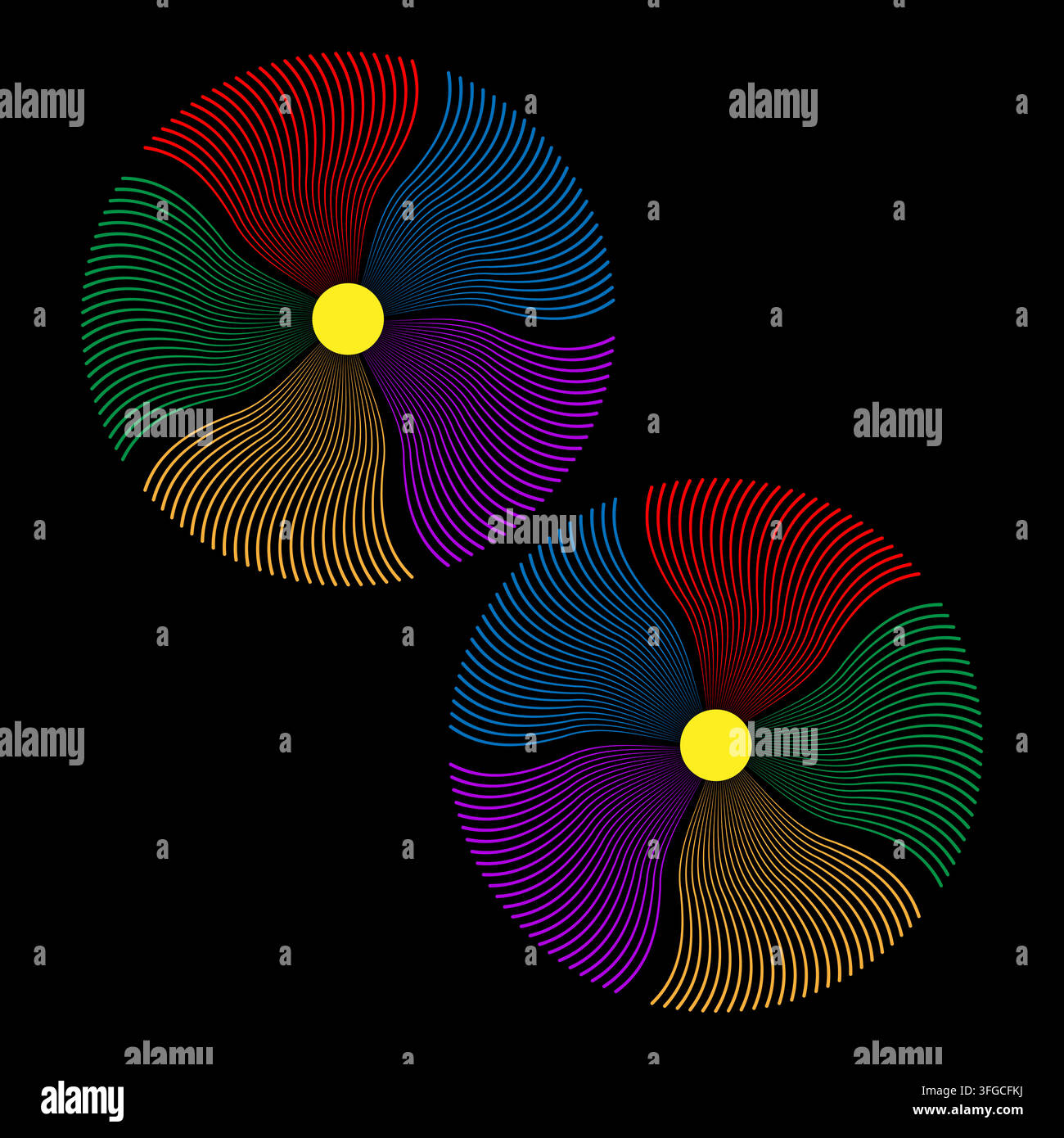Abstract colorful fine line spirograph mandala vector shape. eps 10. Stock Vector