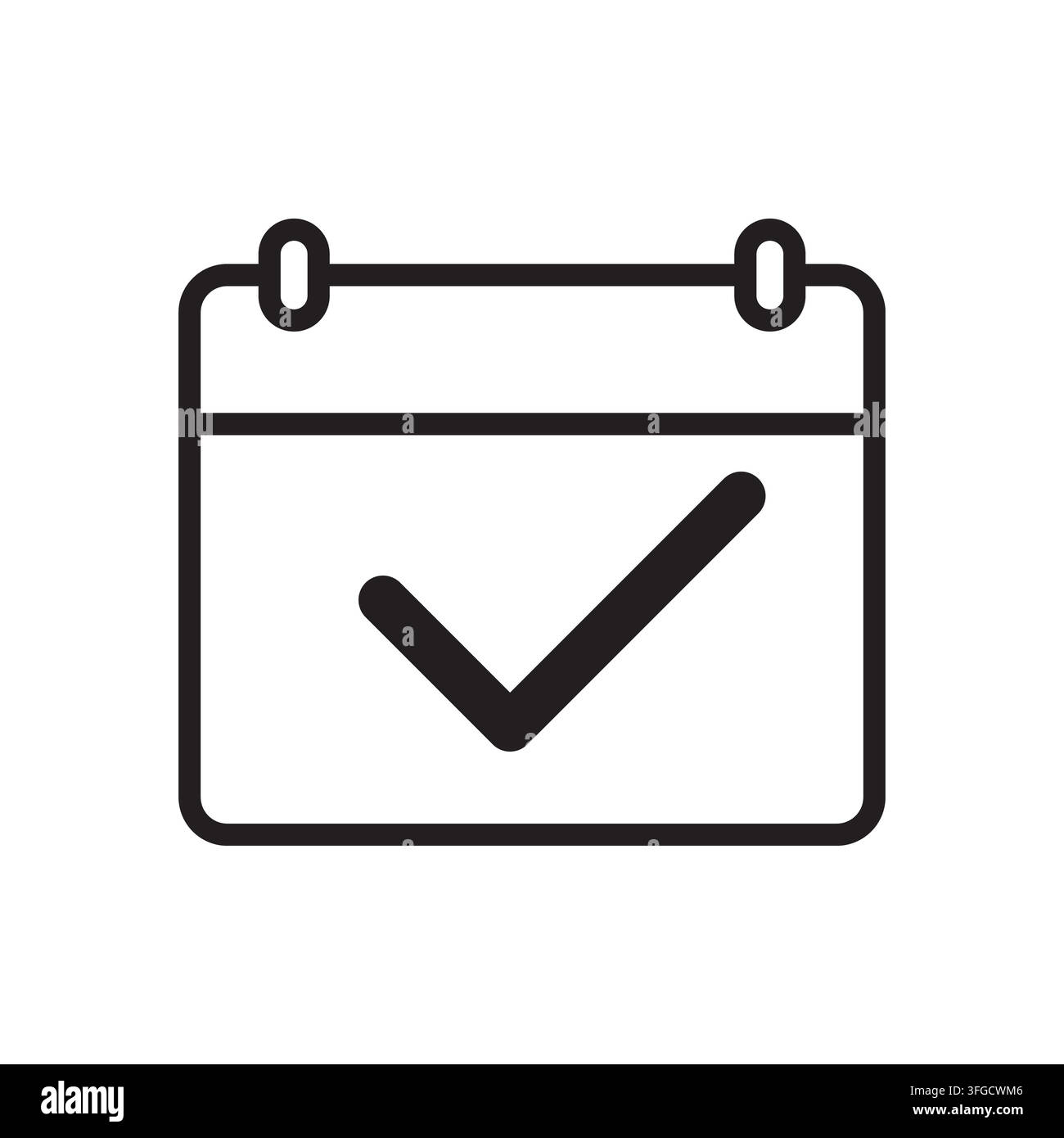 Calendar check mark approved schedule vector icon. eps 10. Stock Vector