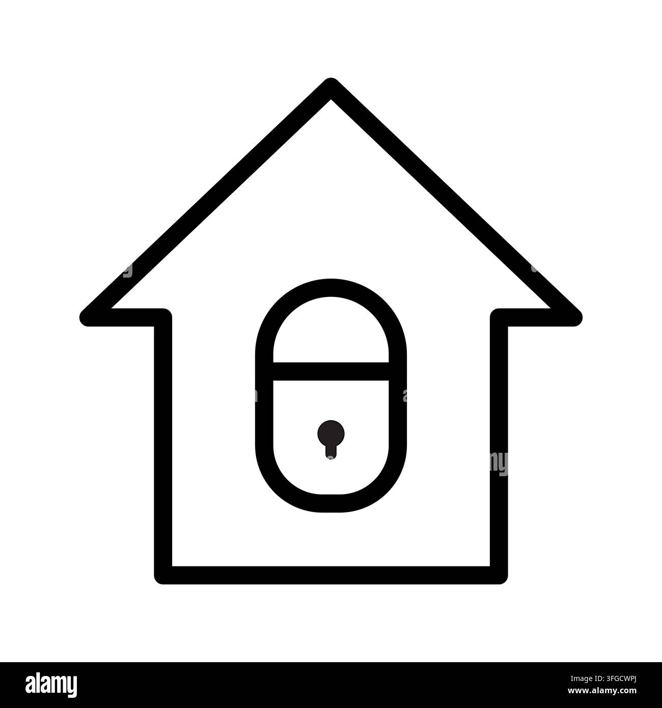 House lock padlock security safe home vector icon. eps 10. Stock Vector