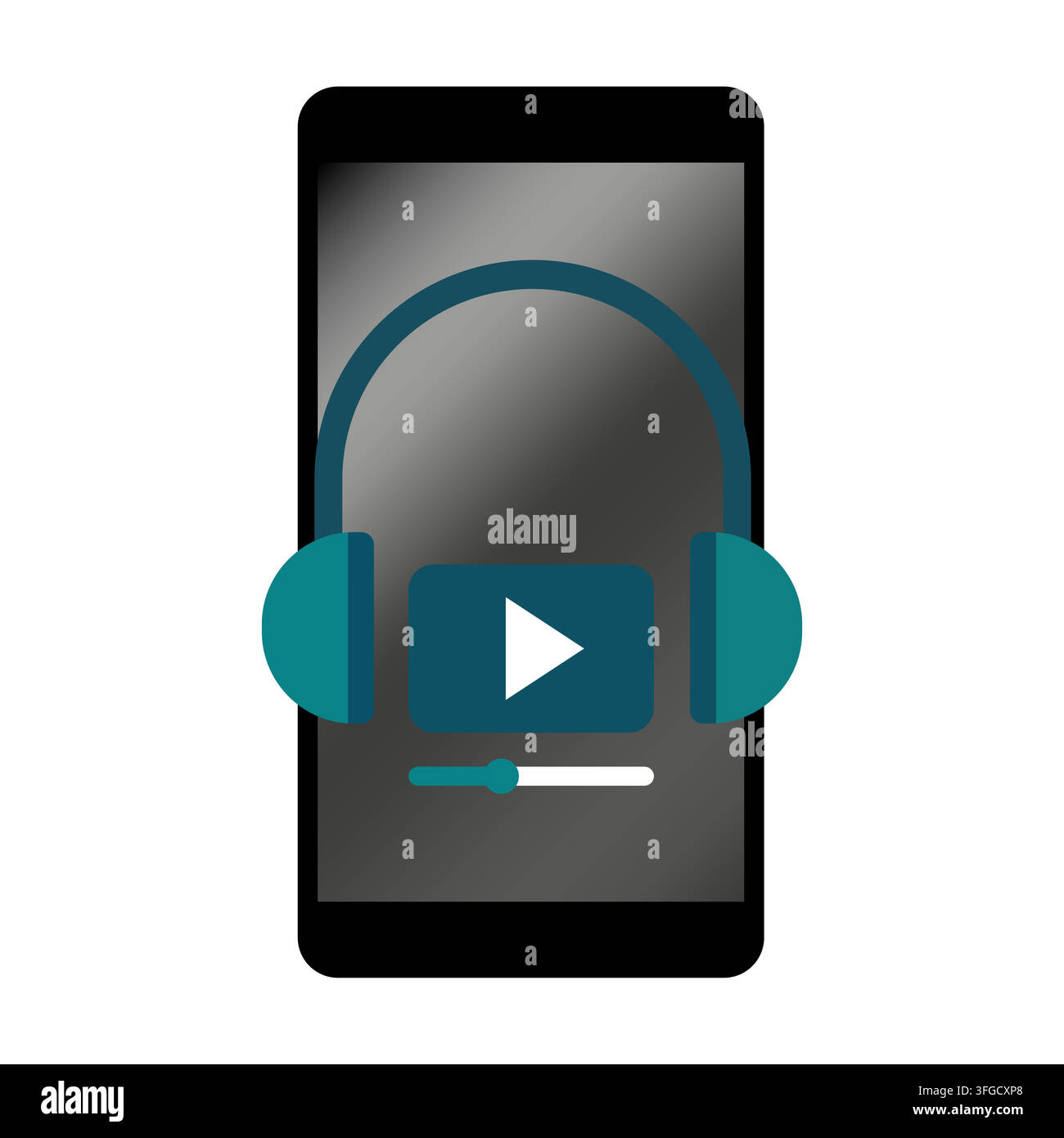 Smartphone headphone music player audio tech vector icon. eps 10. Stock Vector