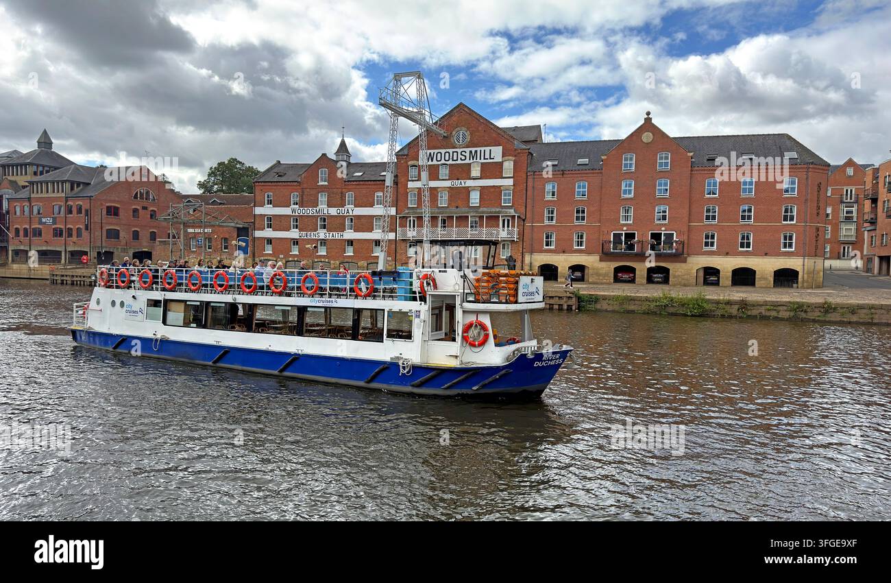 City Cruises sightseeing boat River Duchess on the River Ouse in York, England, UK. Stock Photo