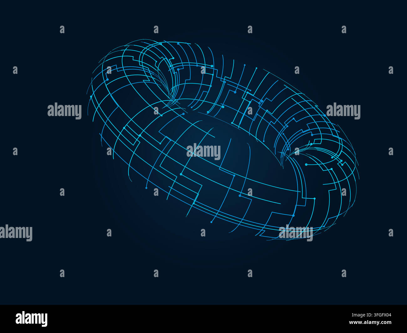 Wire Torus vector background with clean editable vector shapes for microstock and commercial design projects. Stock Vector