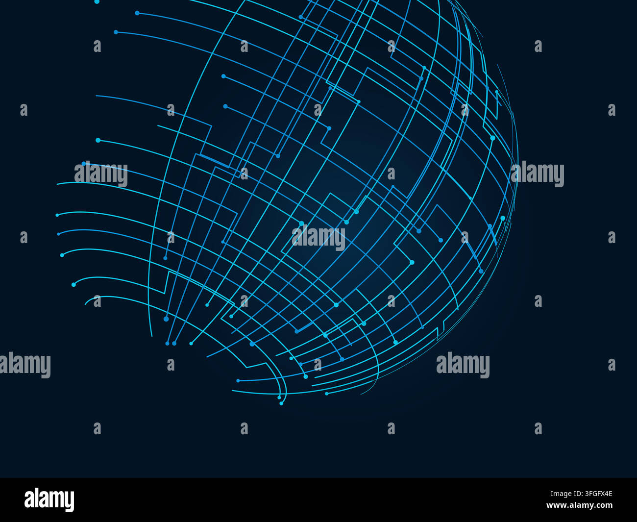 Tech Globe vector background with clean editable vector shapes for microstock and commercial design projects. Stock Vector