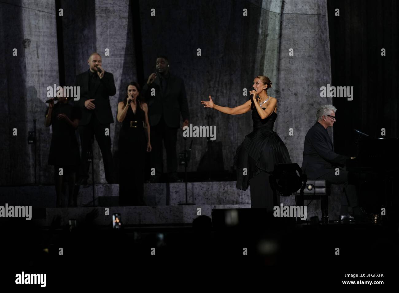 Singer Celine Dion Performs During The Opening Concert Of Her Celine singer-celine-dion-performs-during-the-opening-concert-of-her-celine