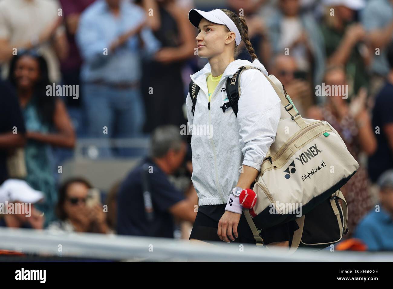 Elena Rybakina Of Kazakhstan Arrives For A Match Against Aryna elena-rybakina-of-kazakhstan-arrives-for-a-match-against-aryna