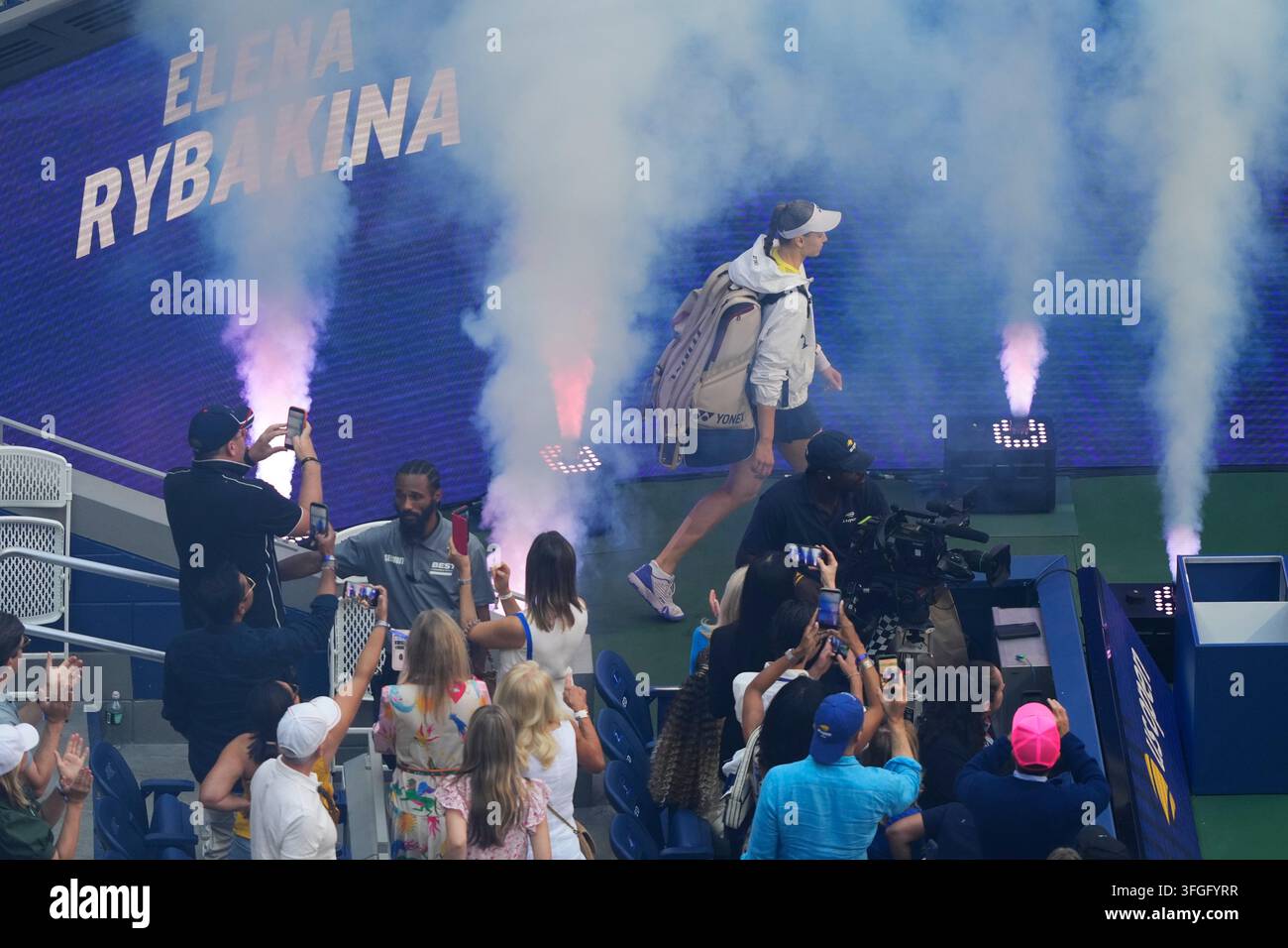 Elena Rybakina Of Kazakhstan Arrives For A Match Against Aryna elena-rybakina-of-kazakhstan-arrives-for-a-match-against-aryna