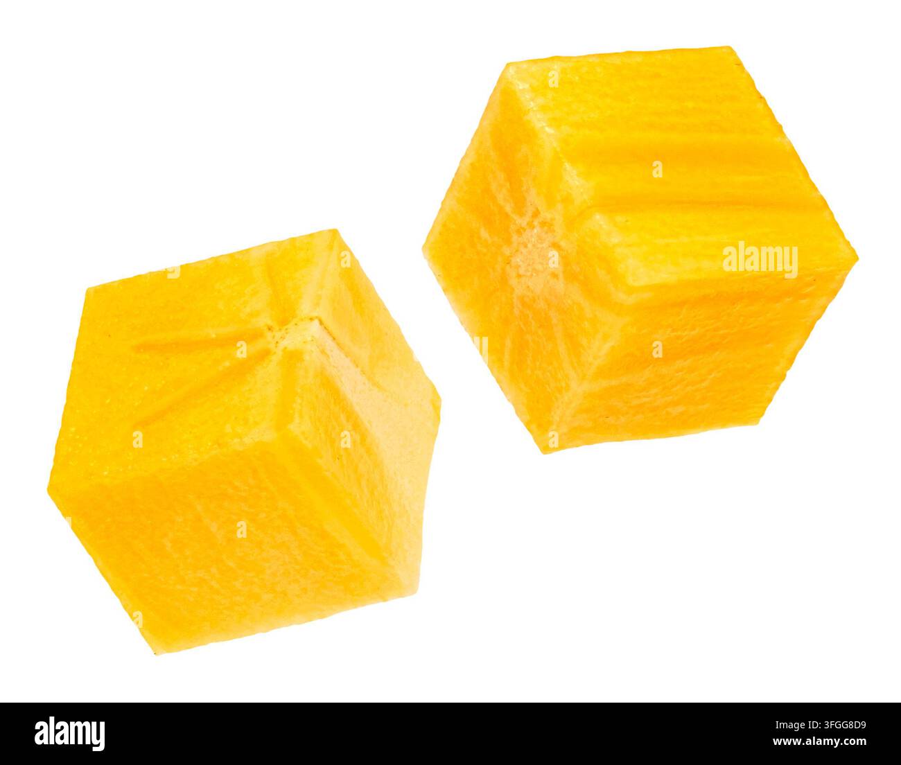 Kaki pulp slices isolated on white background Stock Photo