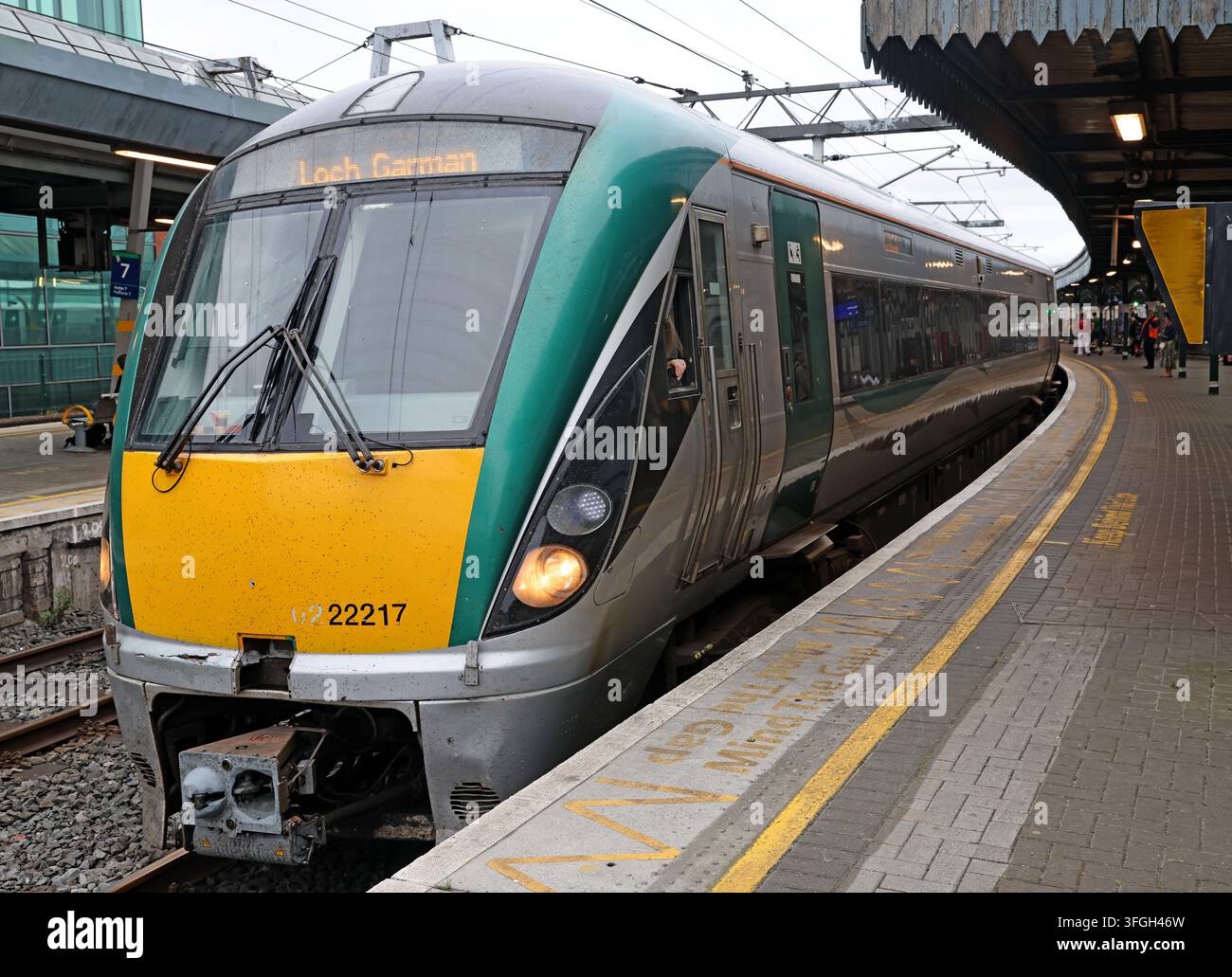 Iarnród Éireann Class 22000 InterCity Railcar at Dublin Connolly for the Wexford line, Ireland. Stock Photo