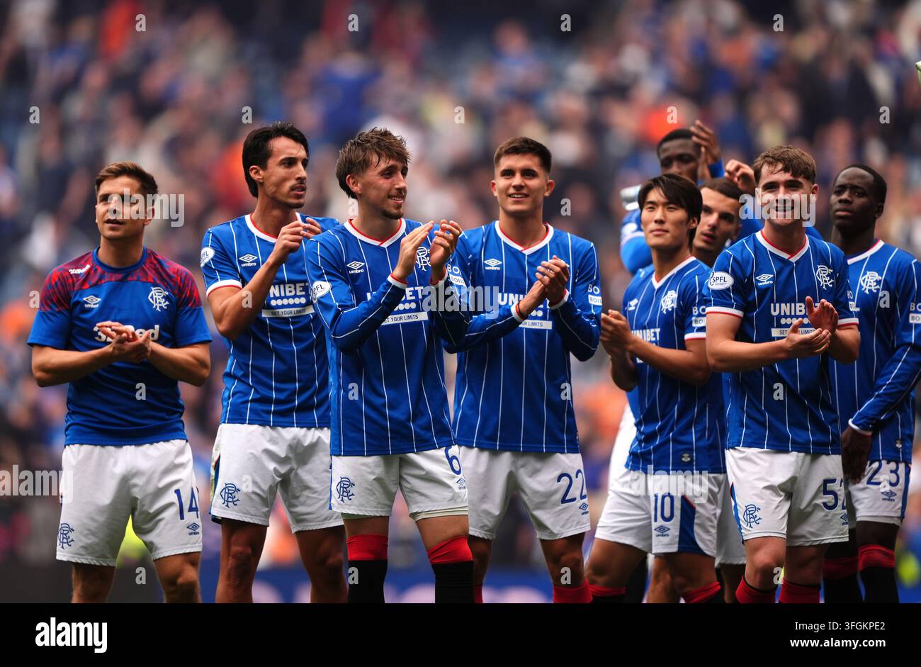 Rangers Players Applaud The Fans Following The Premier Sports Cup Rangers Players Applaud The Fans Following The Premier Sports Cup