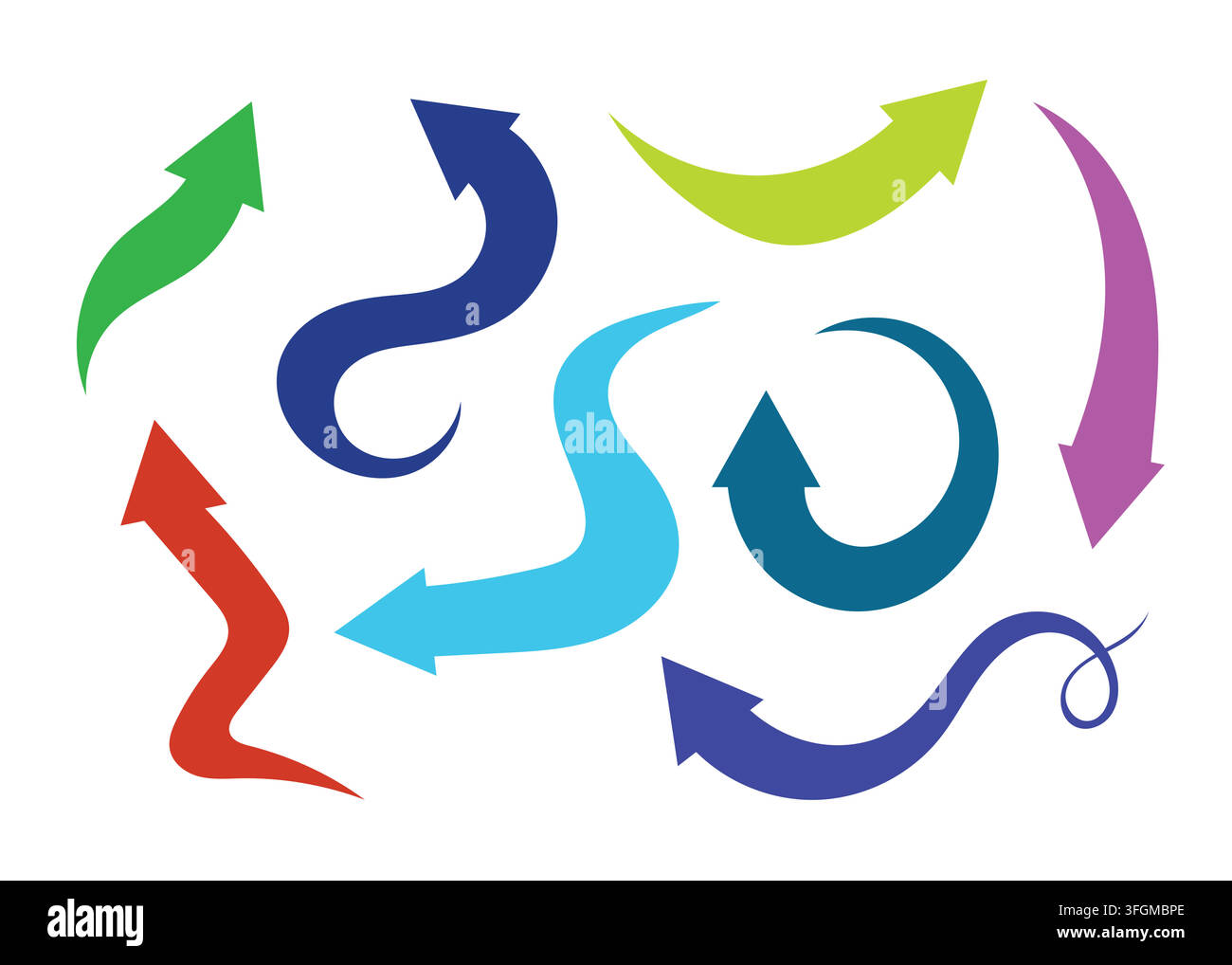 A set of multicolored arrows Stock Vector