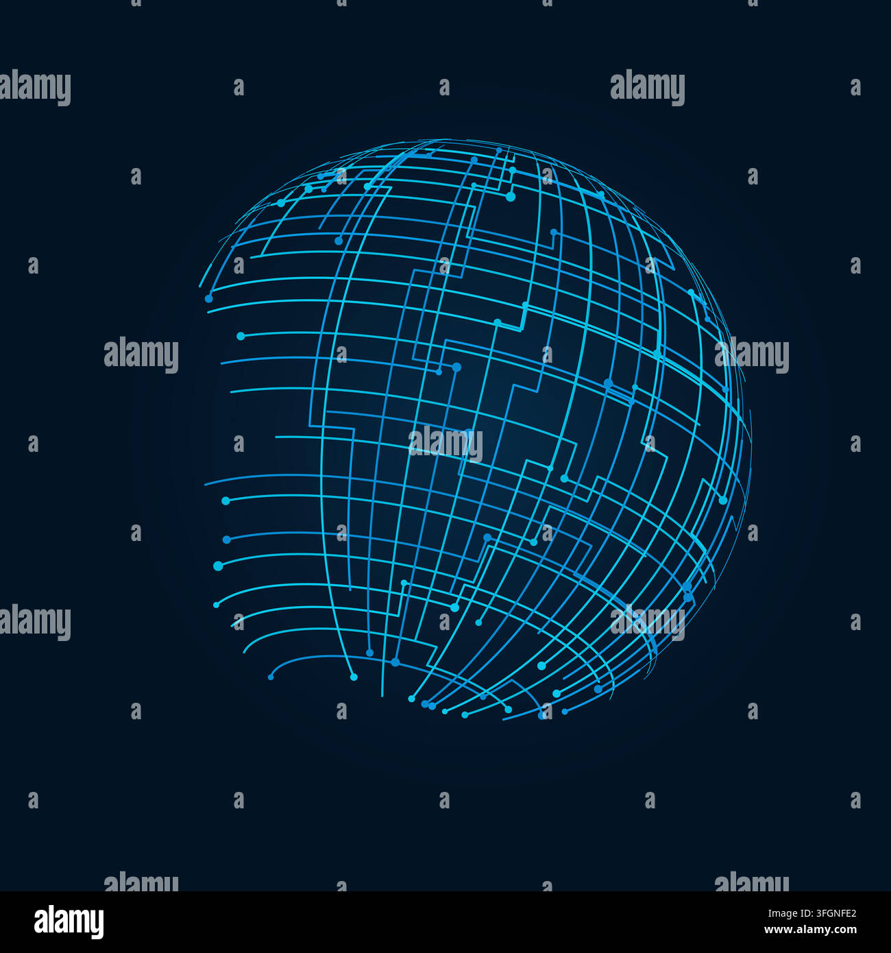 Tech Globe vector background with crisp scalable linework for microstock and commercial design projects. Stock Vector