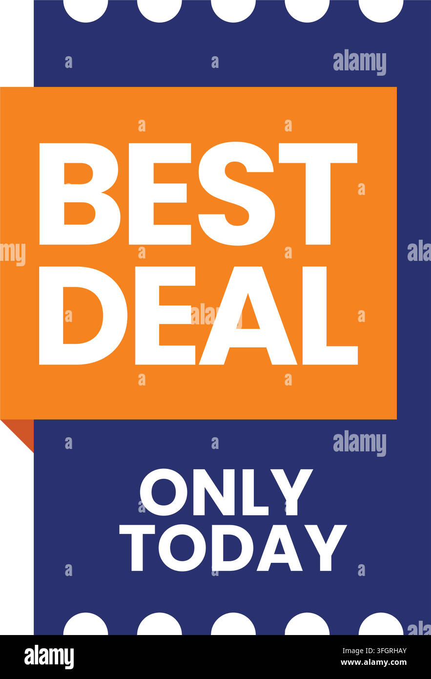 Best Deal Only Today Coupon Ticket Badge Vector Illustration for Promotional Sale Stock Vector