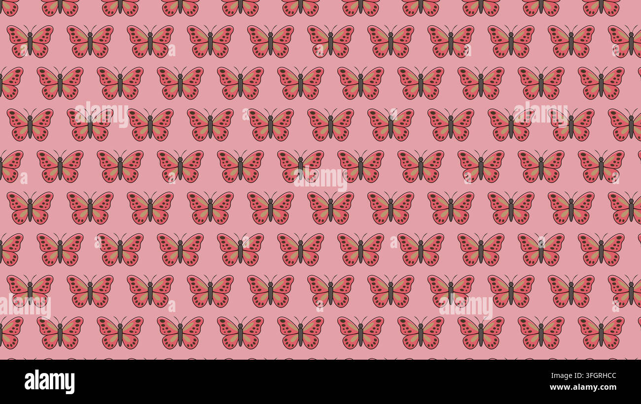 Butterfly Pattern Flat Pink Textile Vector Background Repeat Tile Design Stock Vector