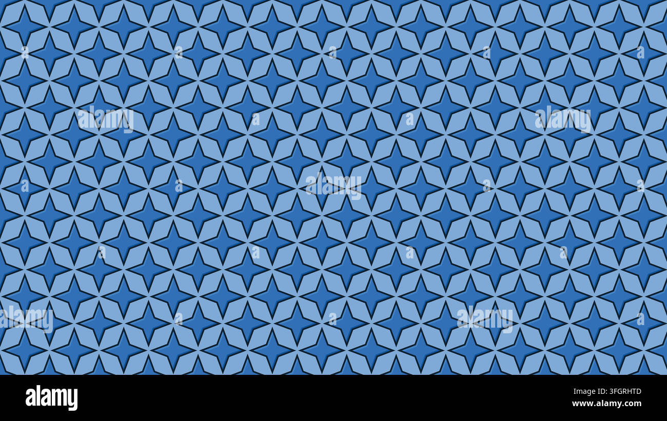Star Pattern Geometric Blue Background Vector Repeat Tile Design Stock Vector