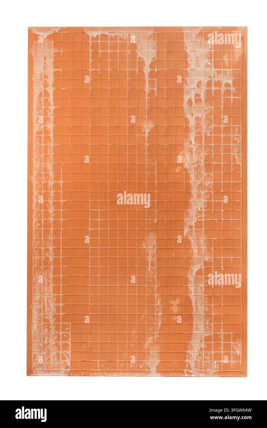 Ceramic tile dirty back side isolated on white background Stock Photo
