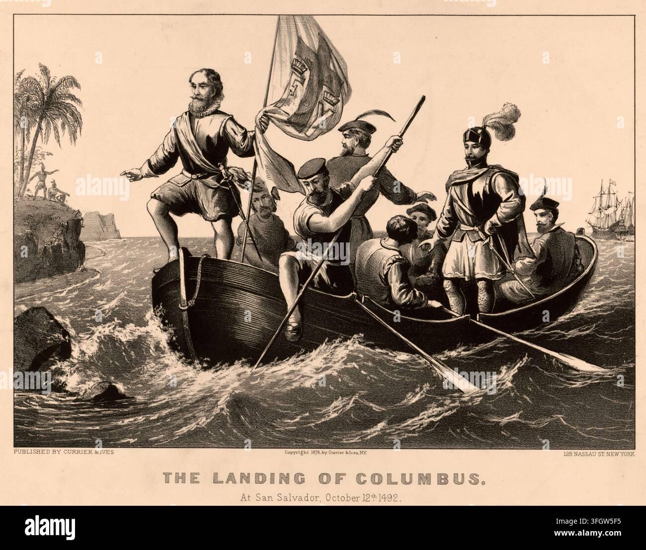 Christopher columbus landing 1492 hi-res stock photography and