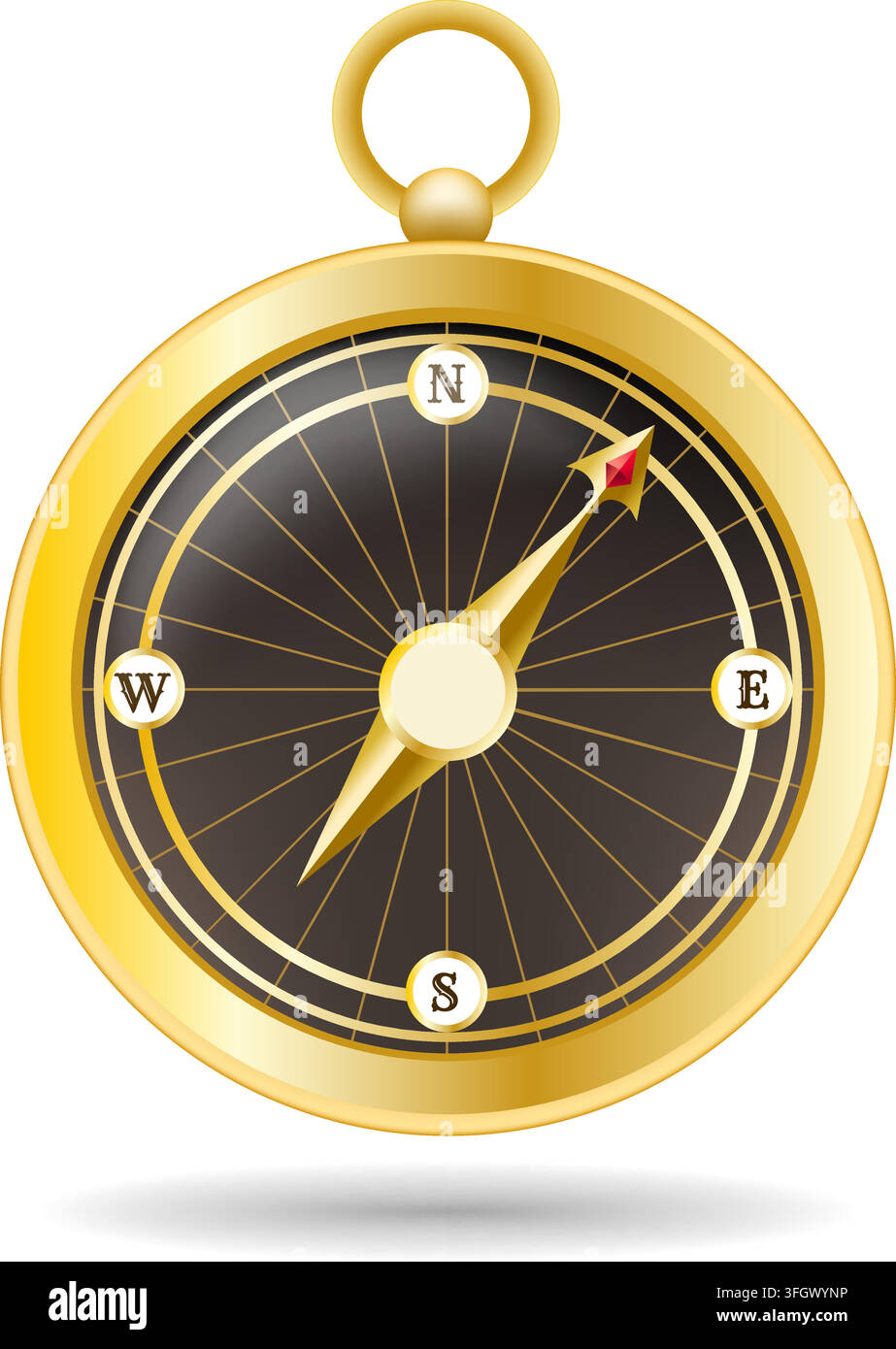 Golden retro compass icon Stock Vector