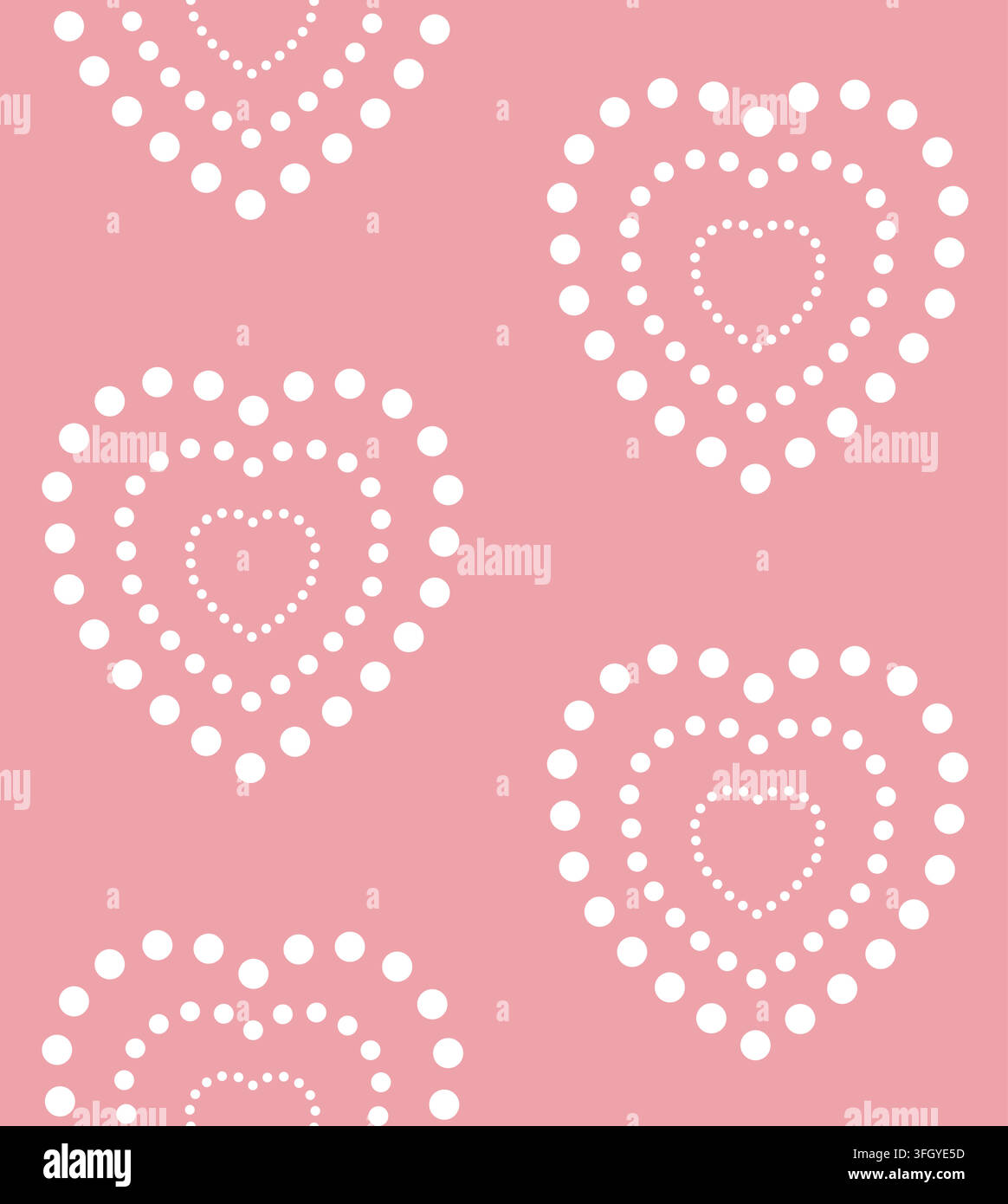 Vector seamless pattern of flat dotted heart Stock Vector